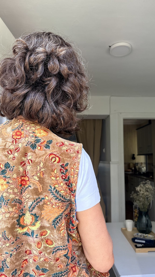 Chaleco Reversible de Terciopelo Estampado Floral