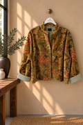Chaqueta de Terciopelo Estampada Verde