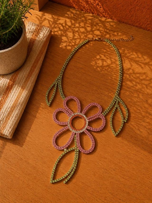 Collar Maxi Flor de Cristales