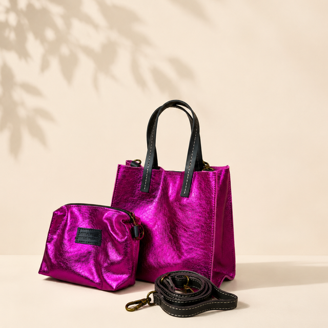 Bolso Piel Fucsia