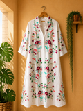 Vestido camisero bordado Poros