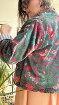 Chaqueta de Terciopelo Floral Alma Gris