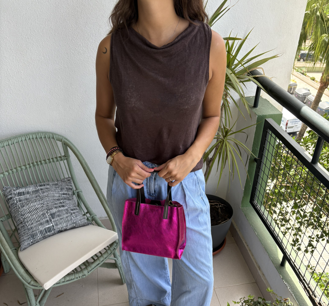 Bolso Piel Fucsia