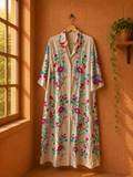 Vestido camisero bordado Poros
