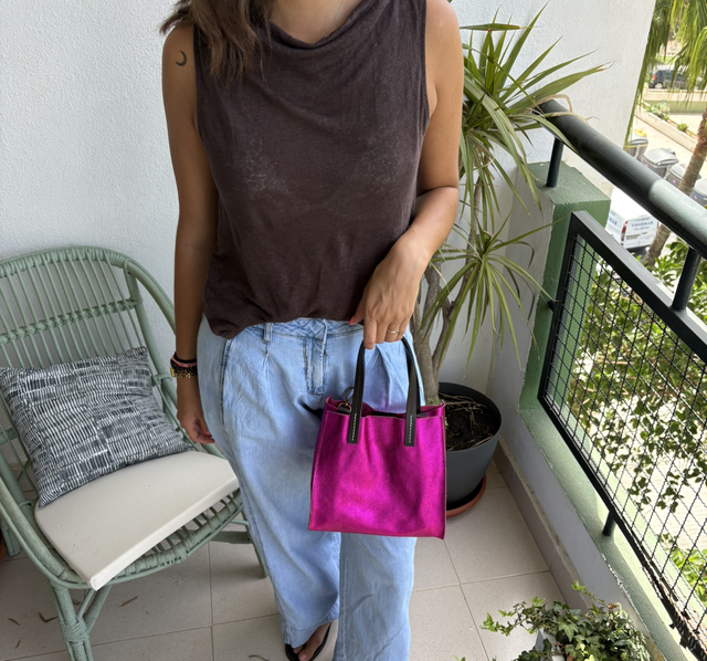 Bolso Piel Fucsia