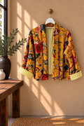 Chaqueta de Terciopelo Floral Alma Mostaza